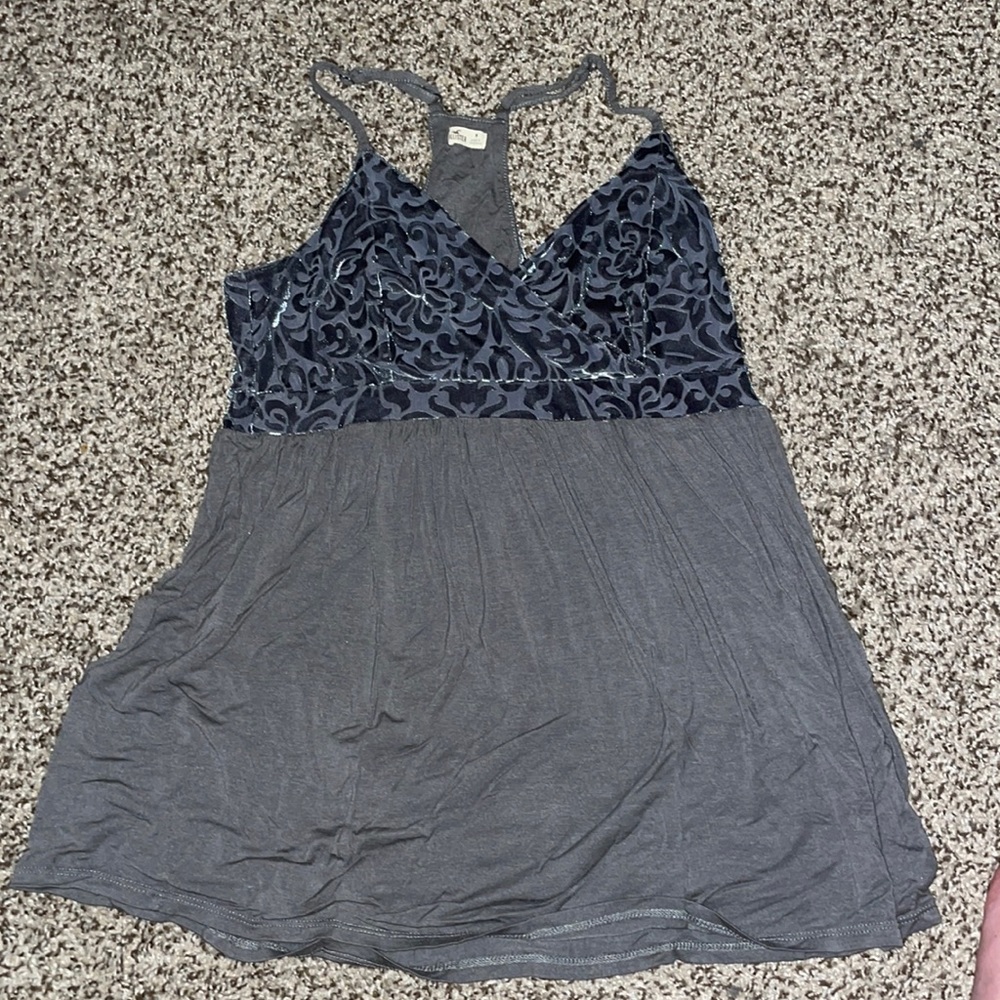 Grey racer back top